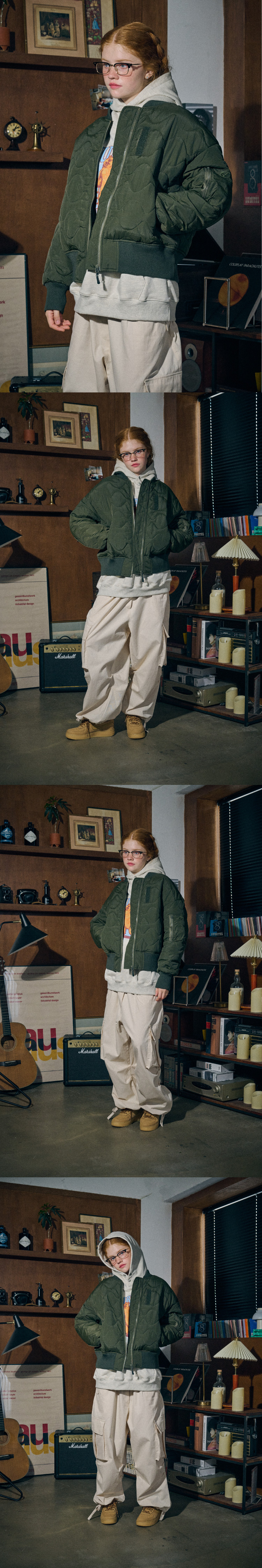 MUSINSA | CPGN STUDIO QUILTING MA-1 JAKET KHAKI