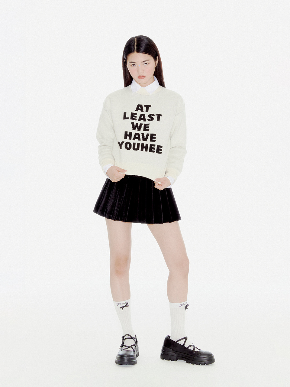유희(YOUHEE) YOUHEE LETTERING PULLOVER KNIT IVORY