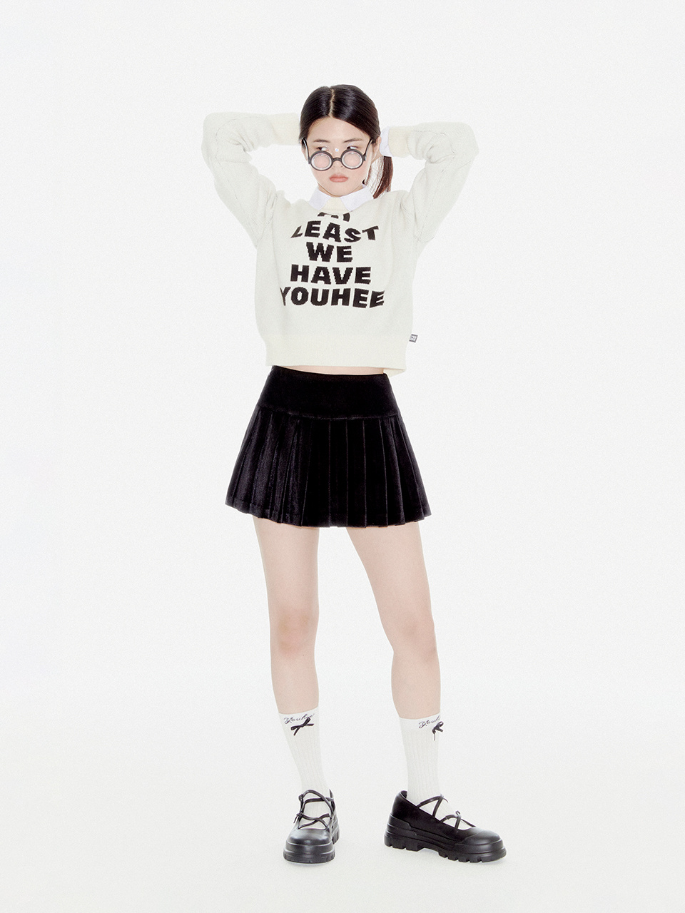유희(YOUHEE) YOUHEE LETTERING PULLOVER KNIT IVORY