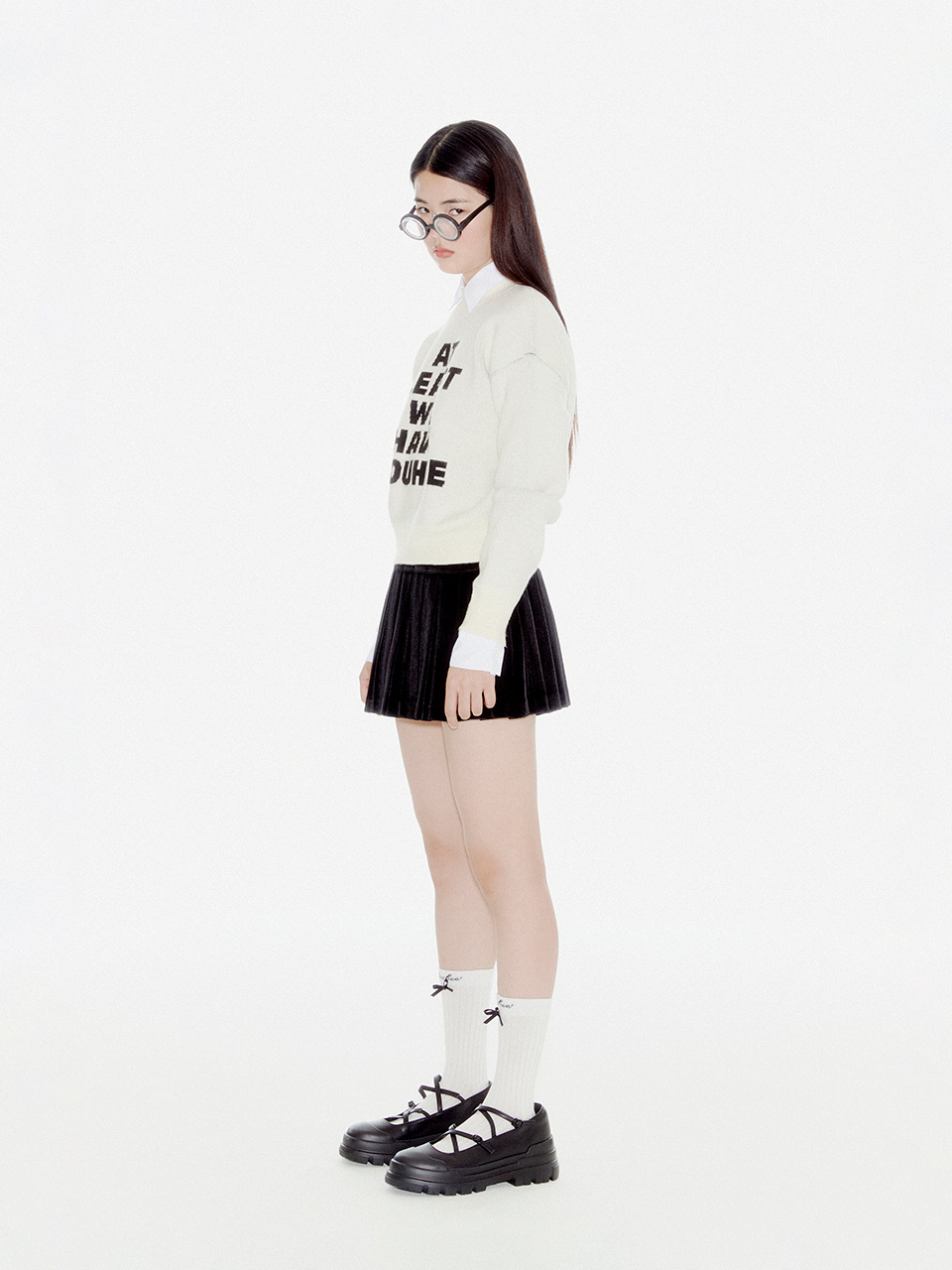 유희(YOUHEE) YOUHEE LETTERING PULLOVER KNIT IVORY