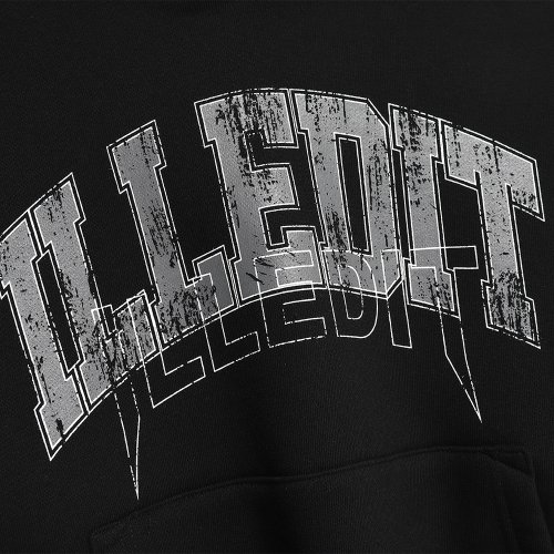 ILLEDIT VINTAGE LOGO CROP HOOD BLACK