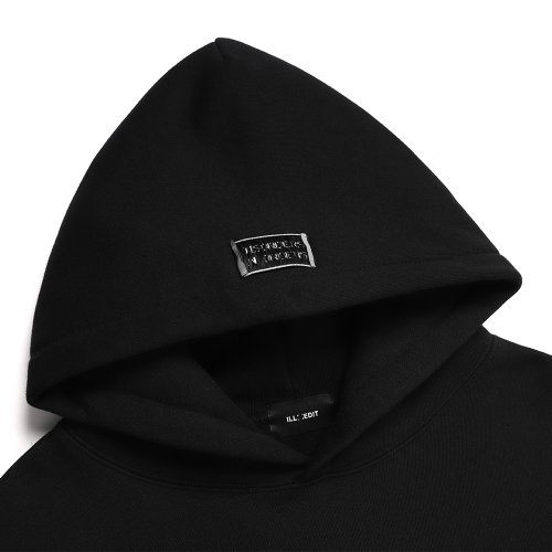 ILLEDIT VINTAGE LOGO CROP HOOD BLACK