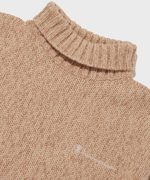 여성 드랍숄더 하이넥 스웨터 Normal Beige