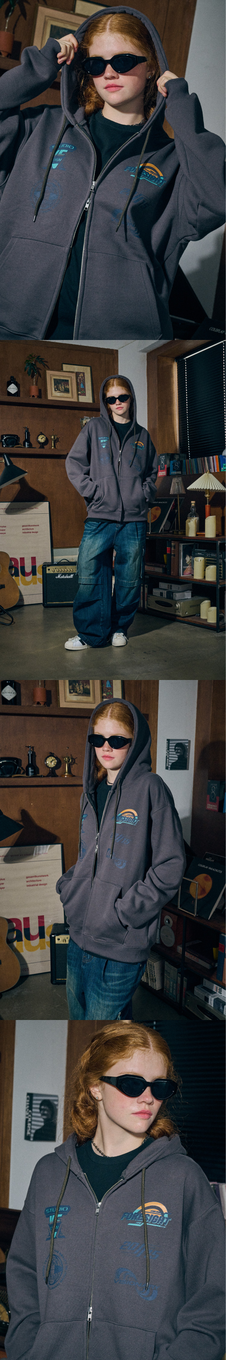 MUSINSA | CPGN STUDIO [2-WAY] FORESIGHT Hooded Zip-up Charcoal