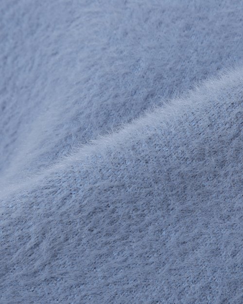 ESSENTIAL HAIRY ROUND NECK KNIT_SKY BLUE