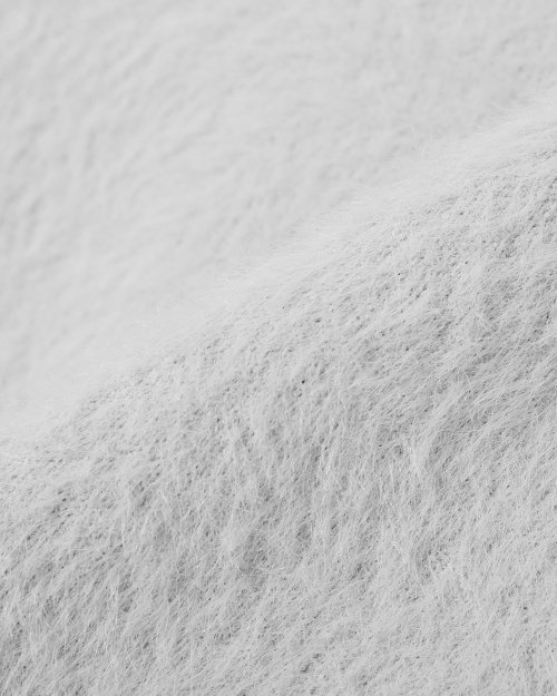 ESSENTIAL HAIRY ROUND NECK KNIT_LIGHT GRAY