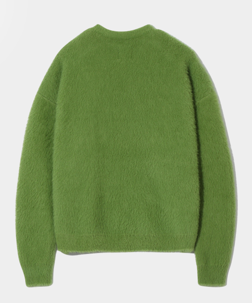ESSENTIAL HAIRY ROUND NECK KNIT_LIGHT GREEN