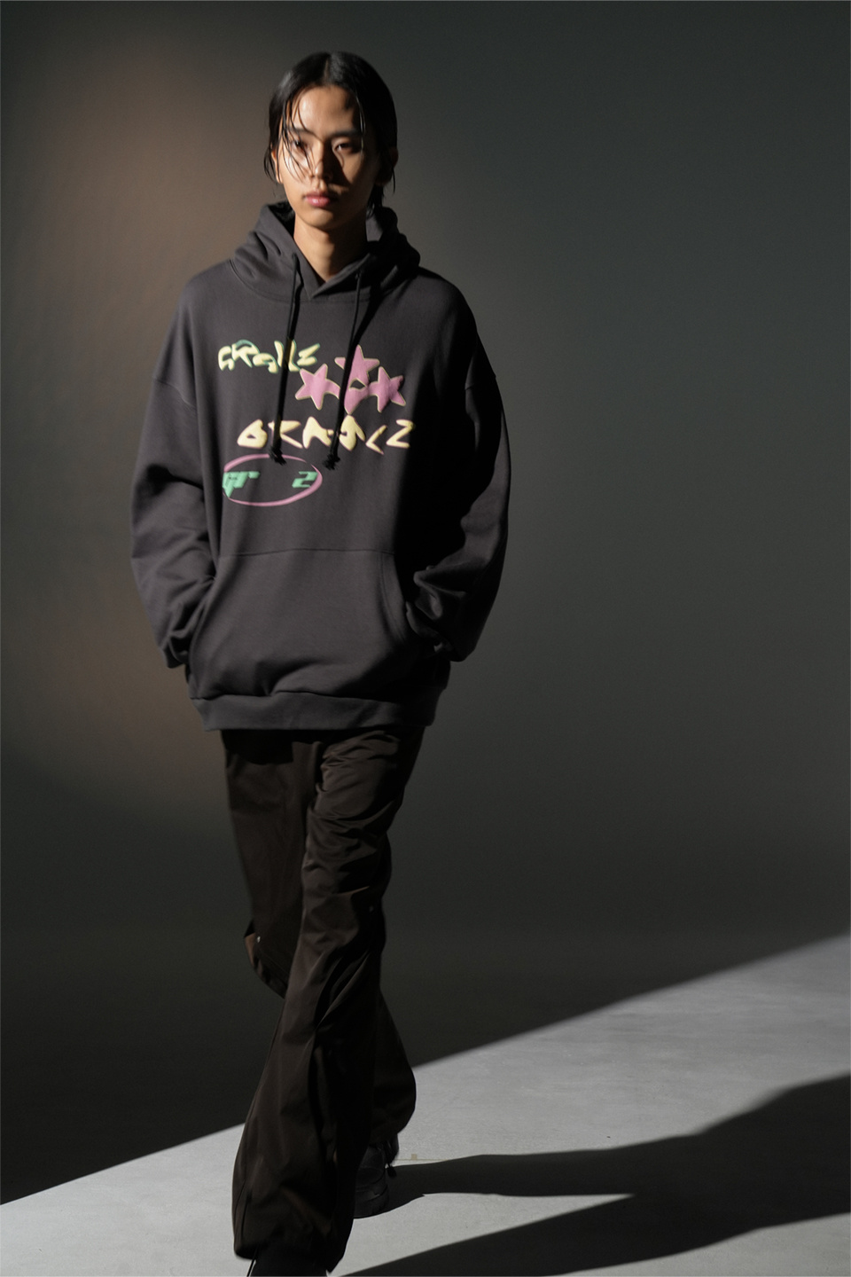 MUSINSA | GRAILZ LUCKY STAR HOODIE [CHARCOAL]