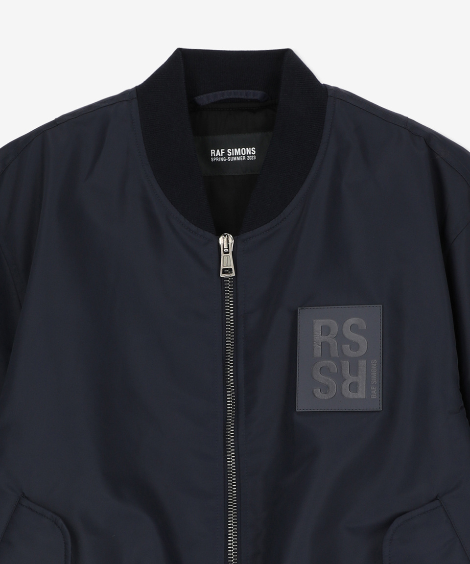 MUSINSA | RAF SIMONS Logo Patch Bomber Jacket - Dark Blue