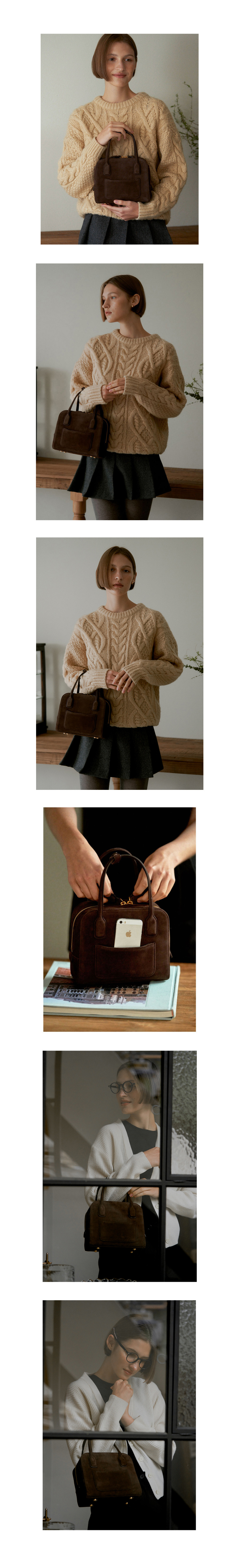 MUSINSA公式 | DEMERIEL Cayley Boston Bag Choco Brown