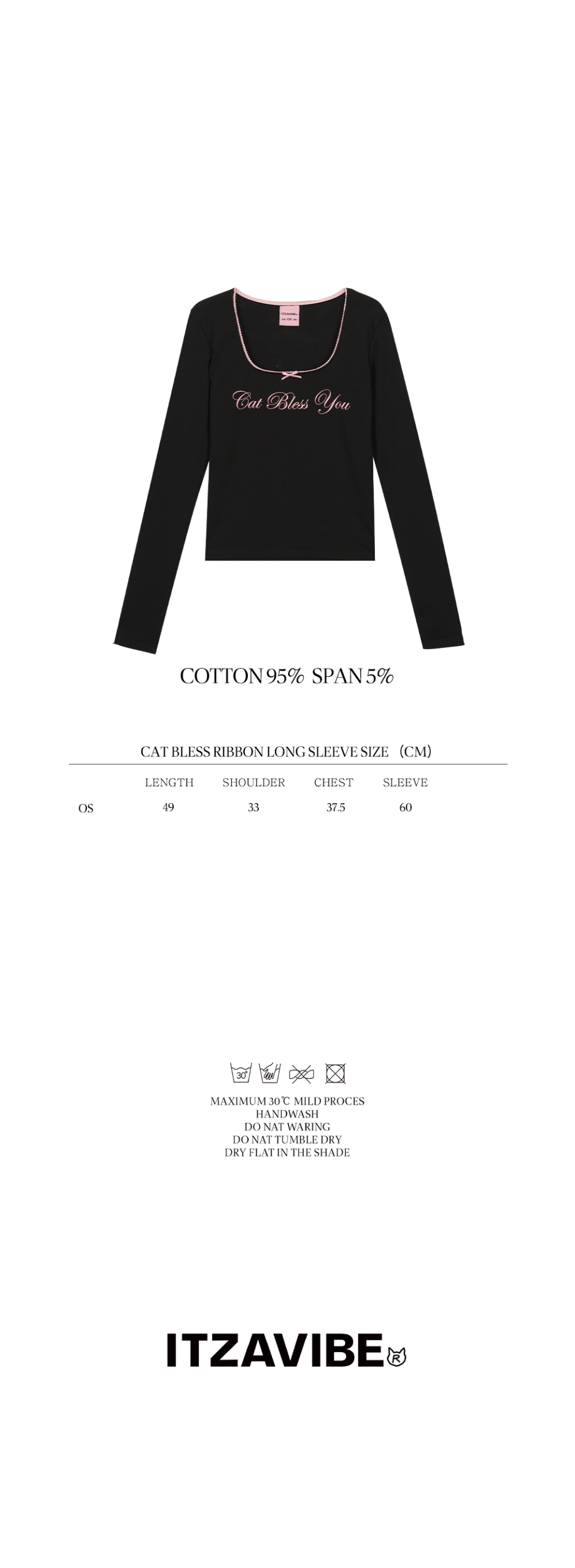 ★送料・関税込★ITZAVIBE★CAT BLESS RIBBON LONG SLEEVE★ MUSINSA公式 | ITZAVIBE CAT BLESS RIBBON LONG SLEEVE - BLACK