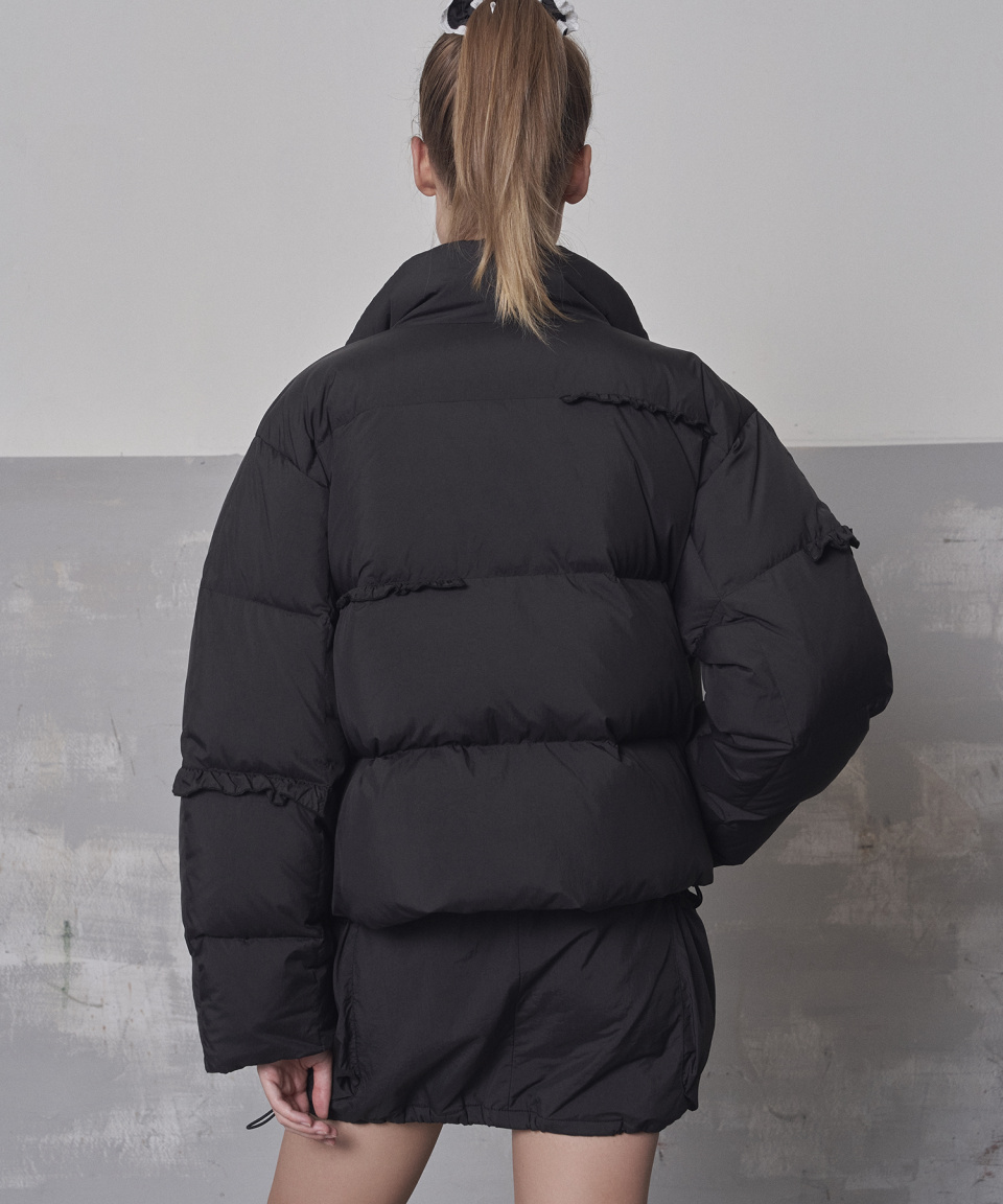 ★2023FW新作★MUSINSAXGROVE★GRVR SPORTS_FRILL DOWN JUMPER MUSINSA | GROVE GRVR SPORTS_Frill down jumper_BLACK