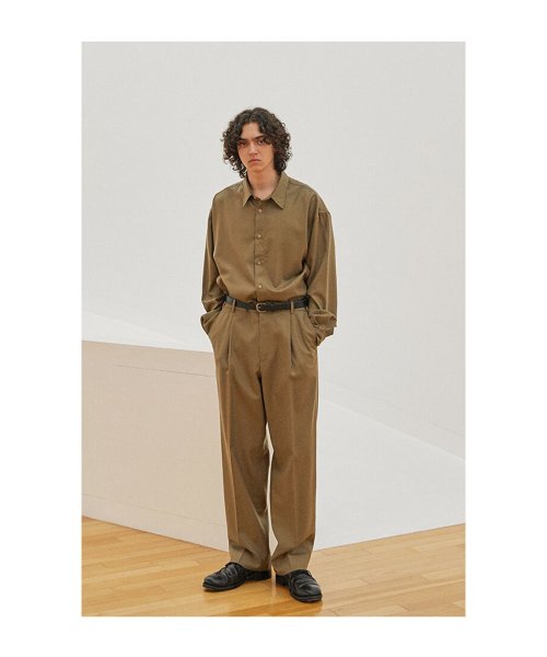 OVERSIZED SHIRT, DARK BEIGE