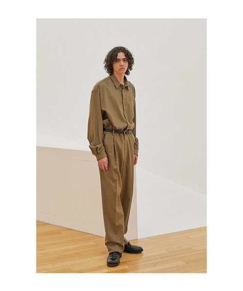 OVERSIZED SHIRT, DARK BEIGE