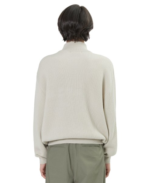 Knit Half Zip Up, Ecru