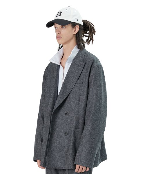 21fw Double Breasted Jacket, Charcoal)