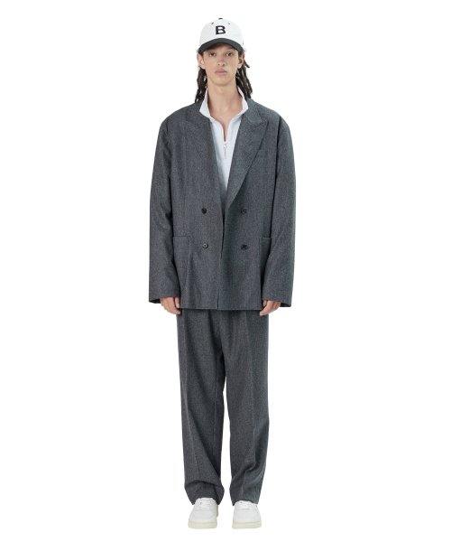 21fw Double Breasted Jacket, Charcoal)