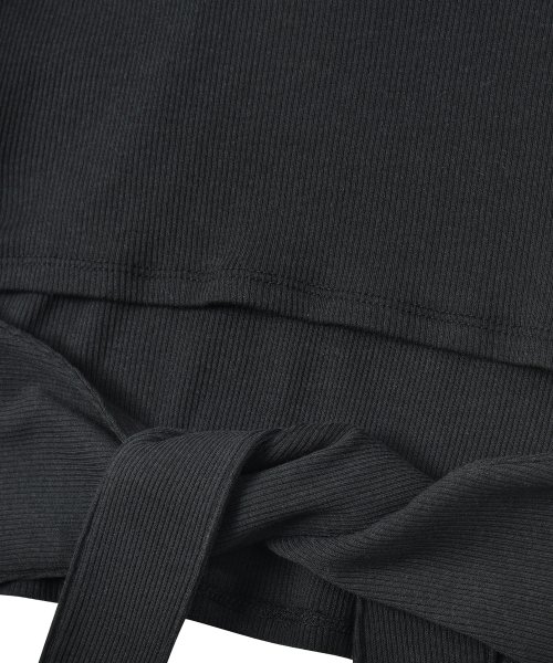 W Ribbed Cut Out Sleeveless, Black