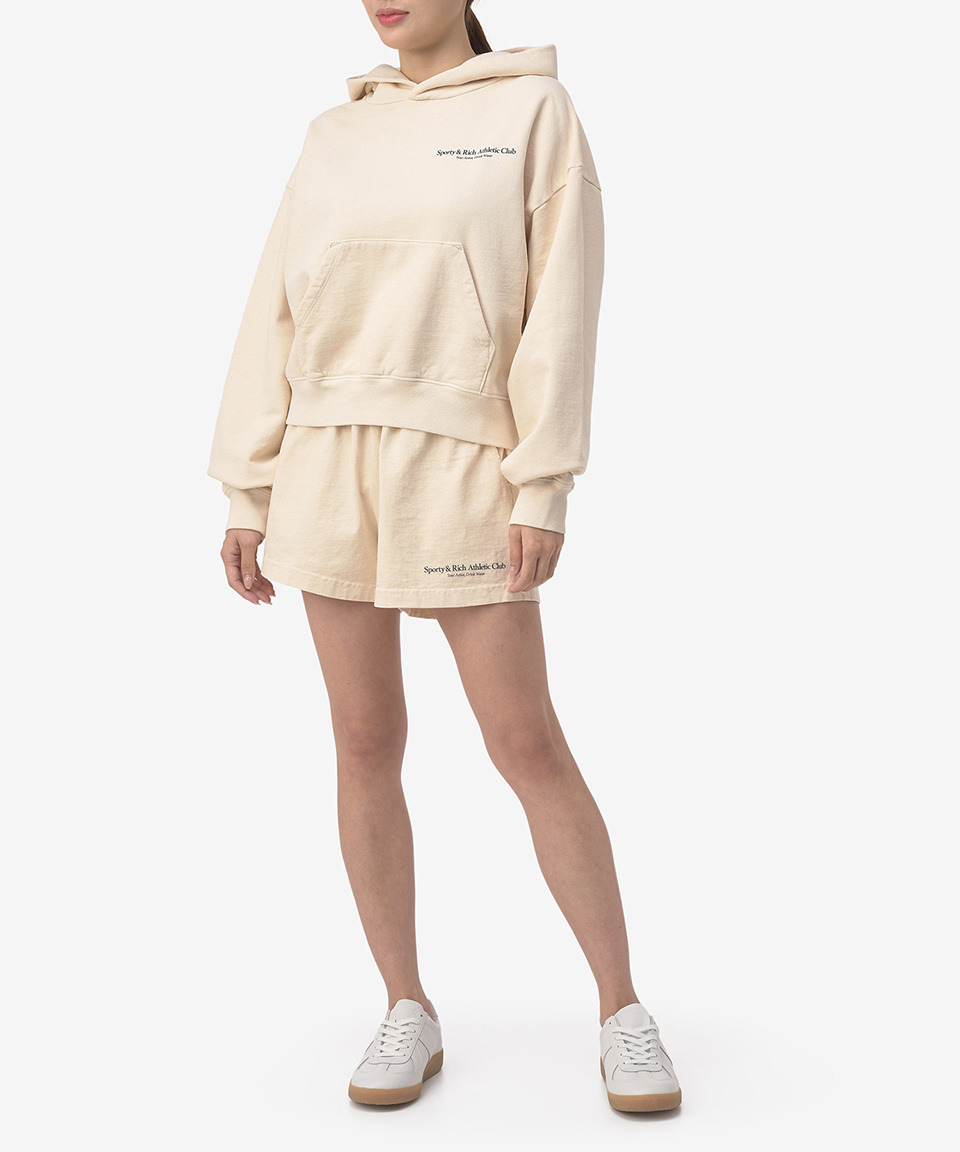 ★Sporty & Rich★ Crown Logo Hood Cream HOAW2314CR HOAW2314C SPORTY AND RICH SUN CLUB HOODIE CREAM – BLENDS