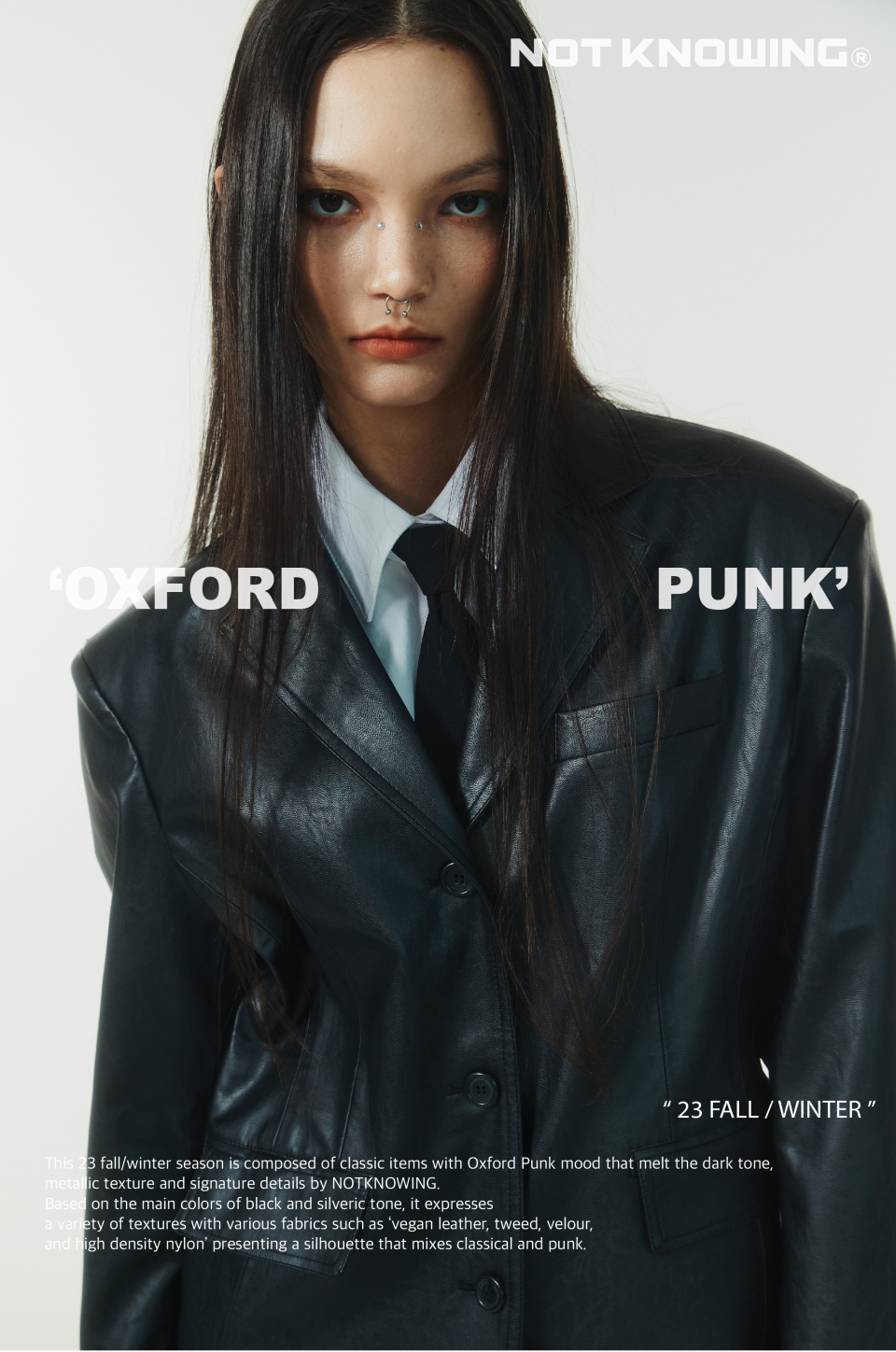 낫노잉(NOTKNOWING) Hourglass Leather Tailored Jacket (BLACK)