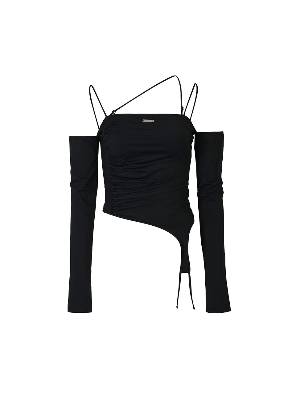 보헤미안 서울(BOHEMSEO) OFF SHOULDER CURVED T, BLACK - 사이즈