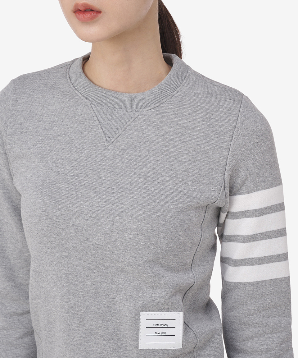 MUSINSA | THOM BROWNE 4 Bar Stripe Sweatshirt - Light Gray