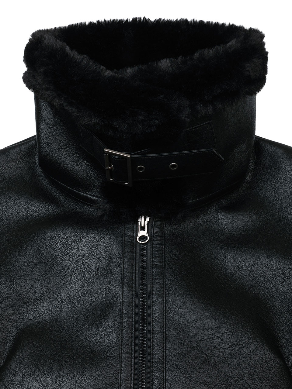 보헤미안 서울(BOHEMSEO) HIGH NECK SHORT MUSTANG IN BLACK