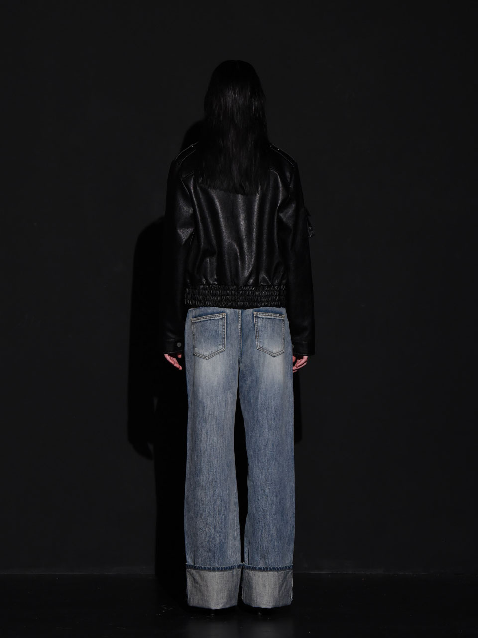 보헤미안 서울(BOHEMSEO) LEATHER BOMBER JUMPER 1 SIZE, BLACK