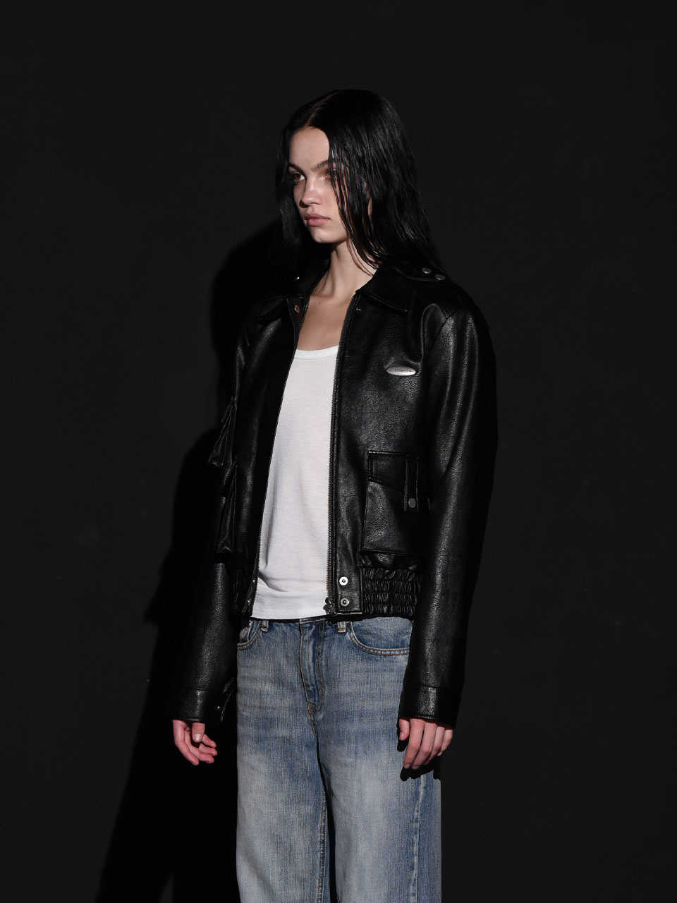 ☆送料・関税込☆Bohemian Seoul★LEATHER BOMBER JUMPER★ Designer fashion, Seoul-fully created | W Concept