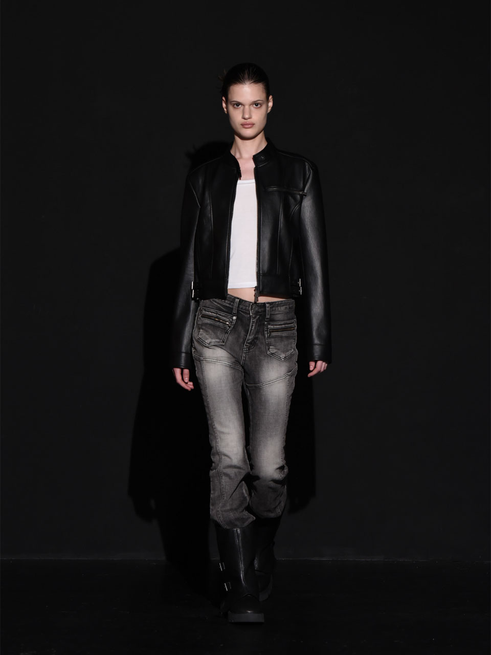 bohemseo bohemian seoul レザージャケット ライダース 보헤미안 서울(BOHEMSEO) MATT LEATHER BIKER JACKET - 사이즈