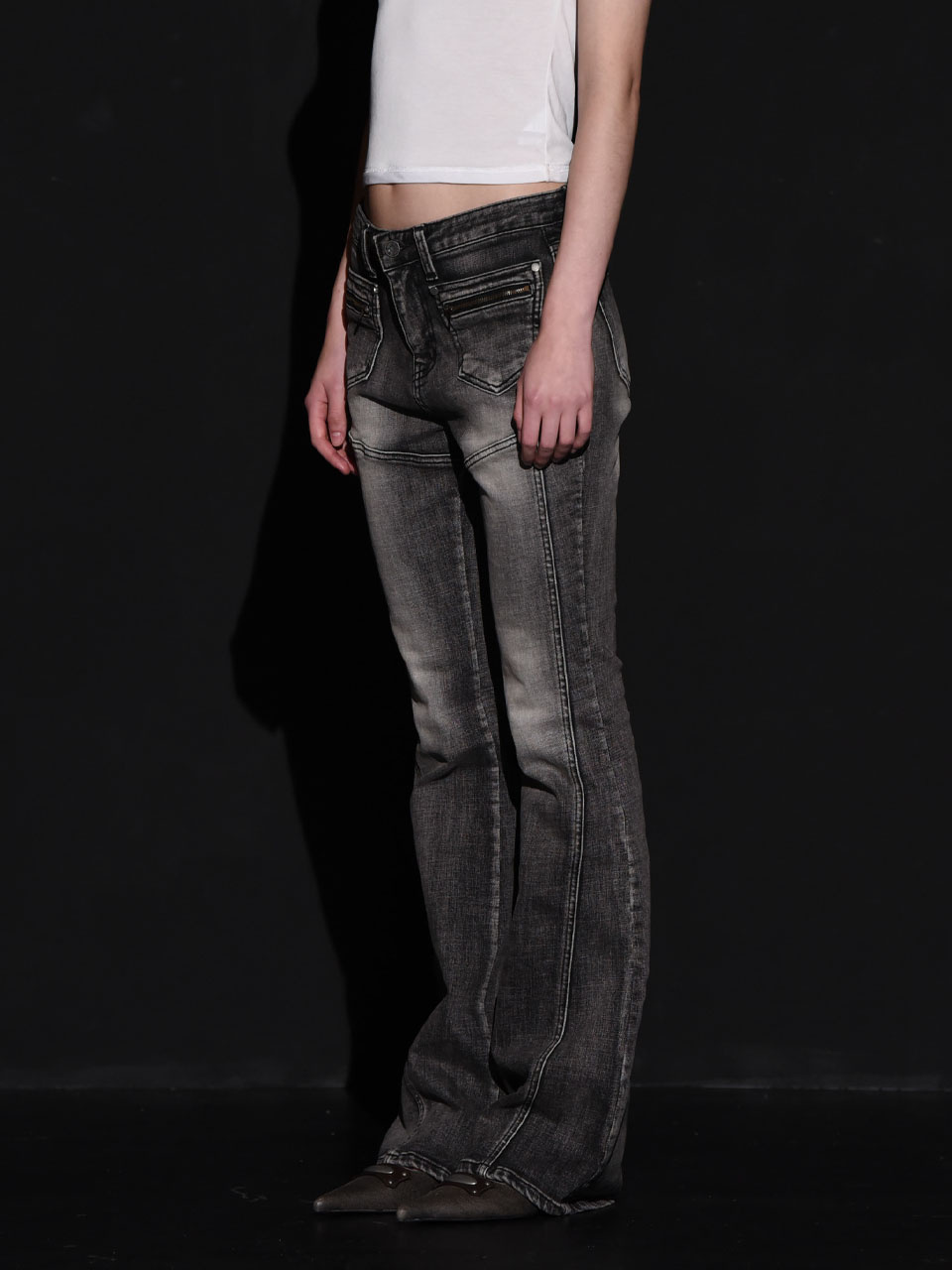 デニム・ジーパン [BOHEMSEO] FRONT POCKET BOOTS CUT DENIM PANTS BOHEMSEO] FRONT POCKET BOOTS CUT DENIM PANTS (BOHEMSEO