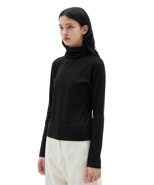 W Highneck Long Sleeve, Black