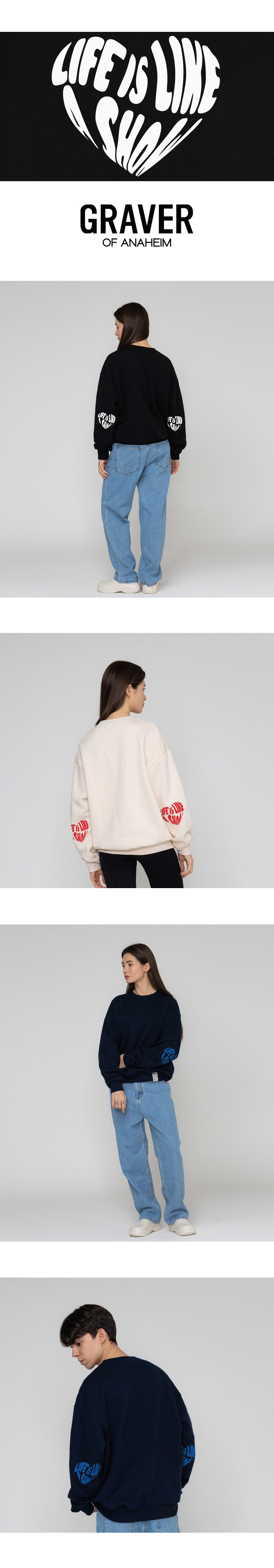 [GRAVER]★ELBOW LIFE LOGO HEART SMILE SWEATSHIRT Designer fashion, Seoul-fully created | W Concept