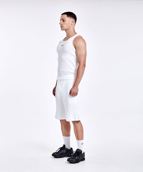 Irregular boxer pants - White