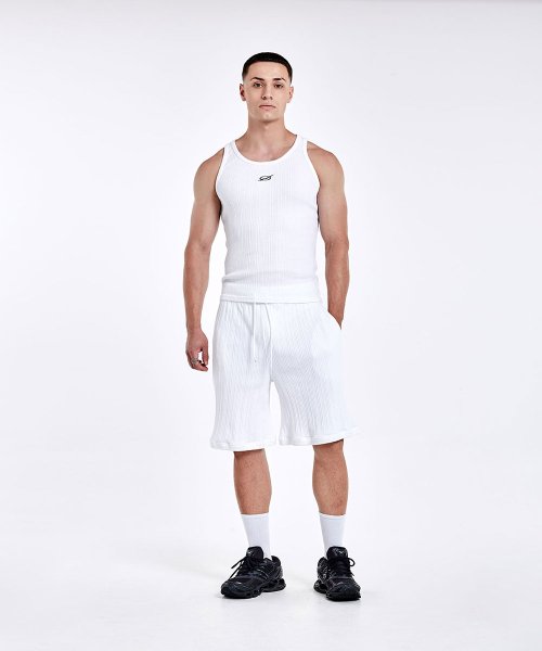 Irregular boxer pants - White