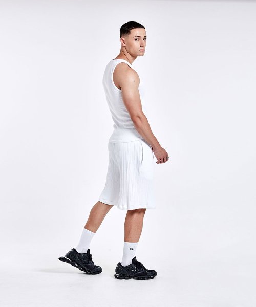 Irregular boxer pants - White