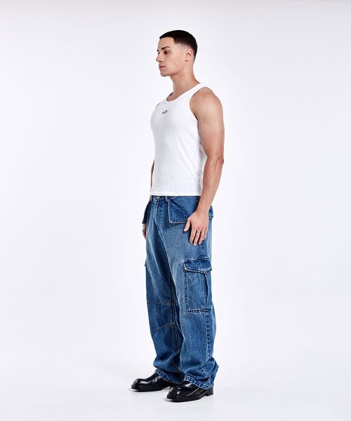 Denim cargo pants - Blue
