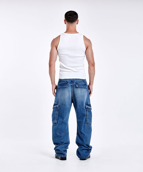 Denim cargo pants - Blue