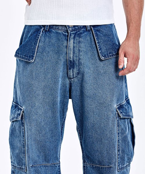 Denim cargo pants - Blue