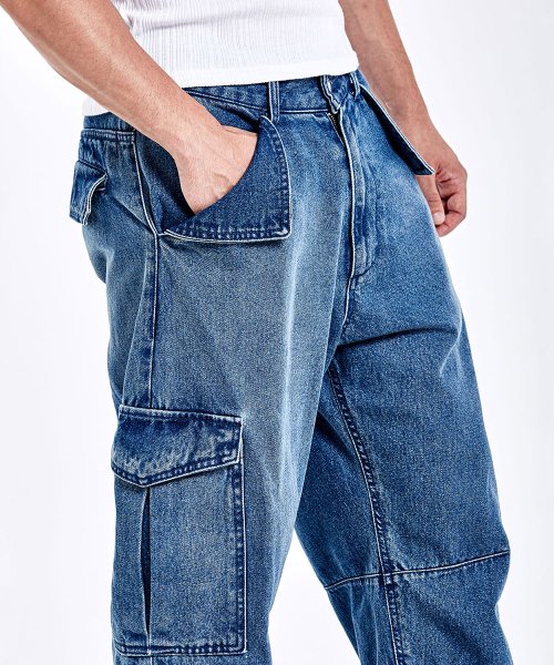 Denim cargo pants - Blue