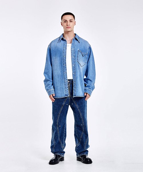 Triangle Denim shirt - Blue