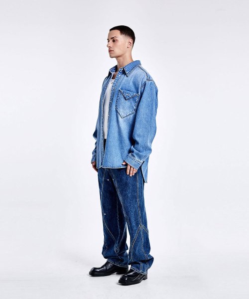Triangle Denim shirt - Blue