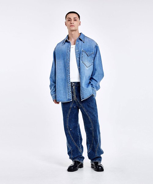 Triangle Denim shirt - Blue
