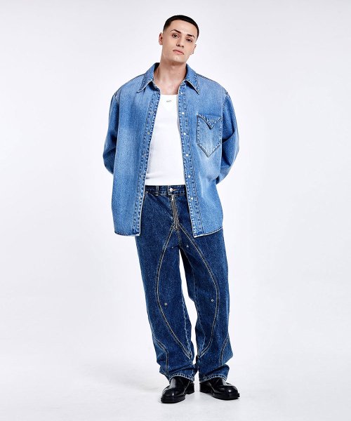 Triangle Denim shirt - Blue