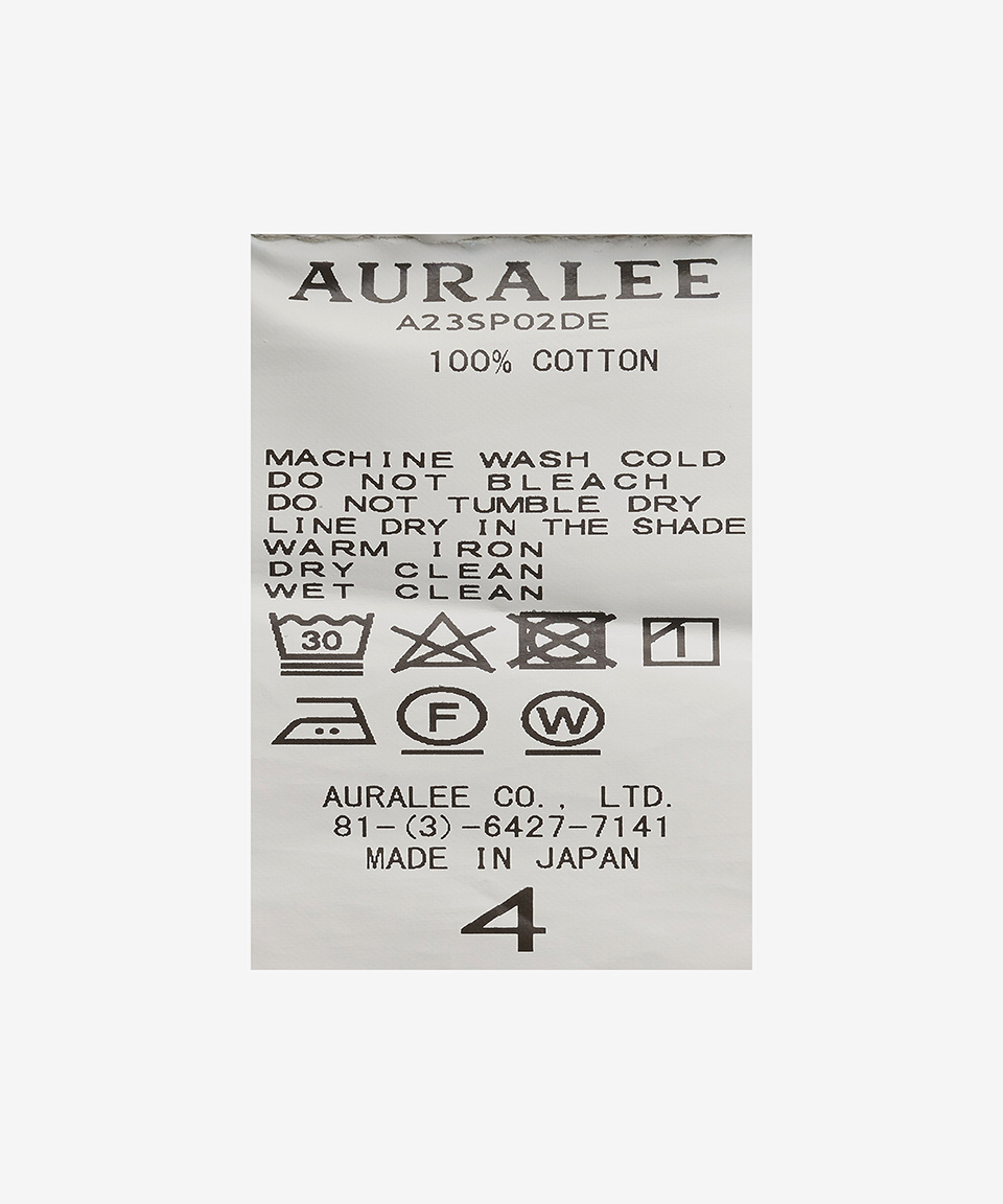 MUSINSA公式 | AURALEE Men's Selvedge Faded Light Denim Pants
