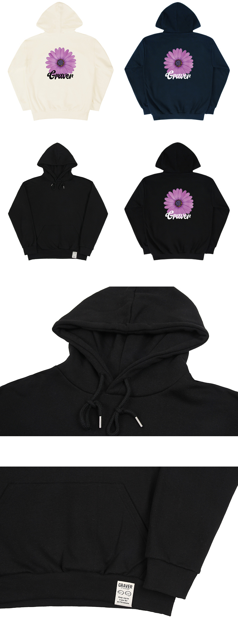 【GRAVER】23FW★ Purple Daisy Flower Smile Sweatshirt MUSINSA | GRAVER [UNISEX] Back Purple Daisy Flower Smile