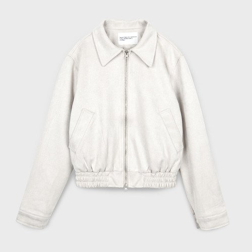 Vegan Two-way Blouson Suede Banding Jumper Jacket [BROWN]