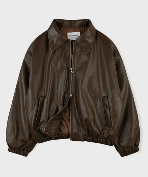 Vegan Leather Overfit blouson [Black]