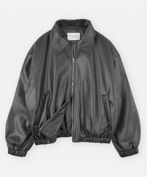 Vegan Leather Overfit blouson [Black]