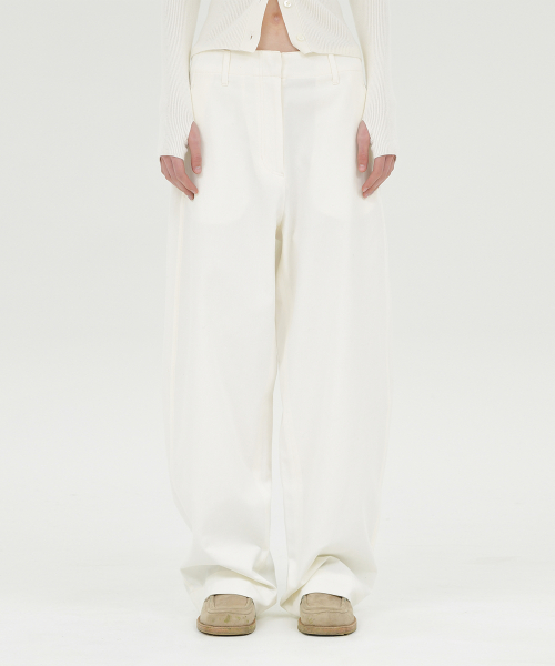 W High Waisted Chino Pants, White